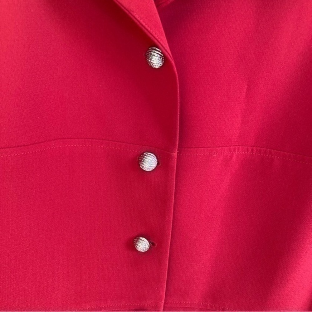 💋Tahari red suit career blazer jacket 🧥10 worn 2x - Picture 4 of 7